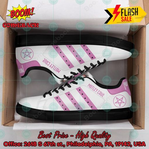 Motley Crue Heavy Metal Band Pink Stripes Style 1 Custom Adidas Stan Smith Shoes