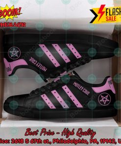 motley crue heavy metal band pink stripes style 2 custom adidas stan smith shoes 2 moOjN