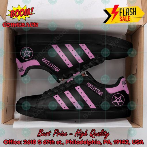 Motley Crue Heavy Metal Band Pink Stripes Style 2 Custom Adidas Stan Smith Shoes