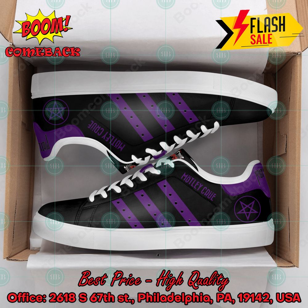 motley crue heavy metal band purple stripes style 2 custom adidas stan smith shoes 1 iKUyS