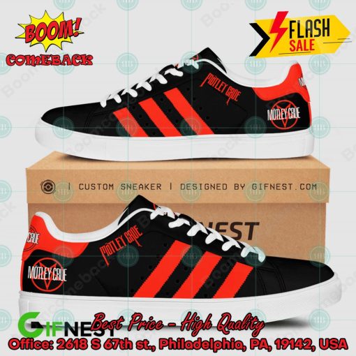 Motley Crue Heavy Metal Band Red Stripes Style 5 Custom Adidas Stan Smith Shoes