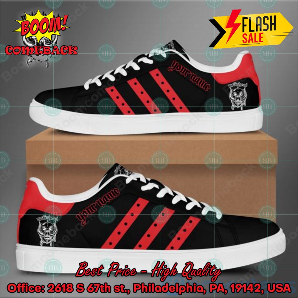Motorhead Rock Band Red Stripes Personalized Name Style 3 Custom Adidas Stan Smith Shoes