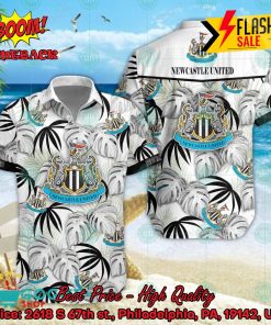 Newcastle United FC Big Logo Tropical Leaves Hawaiian Shirt And Shors