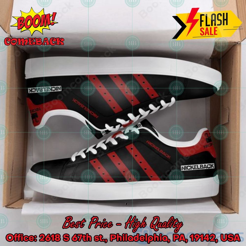 Nickelback Alternative Rock Band Red Stripes Style 1 Custom Adidas Stan Smith Shoes