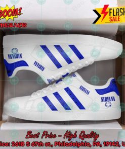 Nirana Rock Band Blue Stripes Custom Adidas Stan Smith Shoes