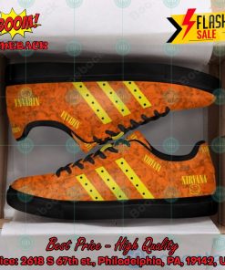 nirana rock band yellow stripes style 2 custom adidas stan smith shoes 2 EGD4w