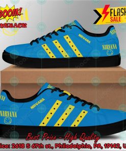 nirvana rock band yellow stripes style 4 custom adidas stan smith shoes 2 RPS77