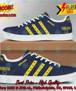 Nirvana Rock Band Yellow Stripes Style 6 Custom Adidas Stan Smith Shoes