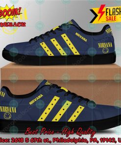 Nirvana Rock Band Yellow Stripes Style 6 Custom Adidas Stan Smith Shoes