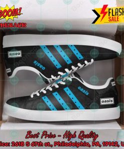 Oasis Rock BandAqua Blue Stripes Custom Adidas Stan Smith Shoes