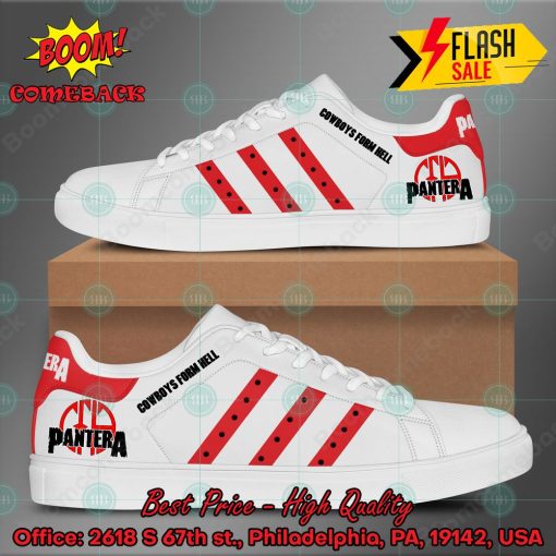 Pantera Heavy Metal Band Cowboys From Hell Album Red Stripes Style 1 Custom Adidas Stan Smith Shoes