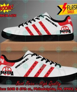 pantera heavy metal band cowboys from hell album red stripes style 1 custom adidas stan smith shoes 2 63Khd