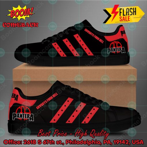 Pantera Heavy Metal Band Cowboys From Hell Album Red Stripes Style 2 Custom Adidas Stan Smith Shoes