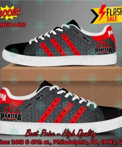 Pantera Heavy Metal Band Cowboys From Hell Album Red Stripes Style 3 Custom Adidas Stan Smith Shoes