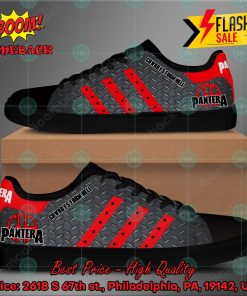 pantera heavy metal band cowboys from hell album red stripes style 3 custom adidas stan smith shoes 2 dUnMI