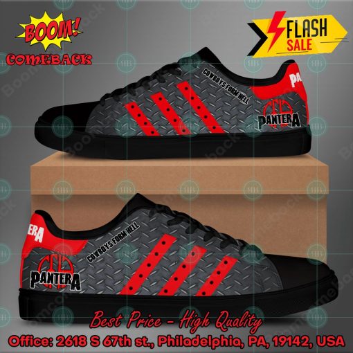 Pantera Heavy Metal Band Cowboys From Hell Album Red Stripes Style 3 Custom Adidas Stan Smith Shoes