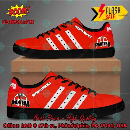 Pantera Heavy Metal Band Cowboys From Hell Album White Stripes Style 2 Custom Adidas Stan Smith Shoes