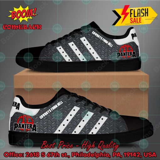 Pantera Heavy Metal Band Cowboys From Hell Album White Stripes Style 3 Custom Adidas Stan Smith Shoes