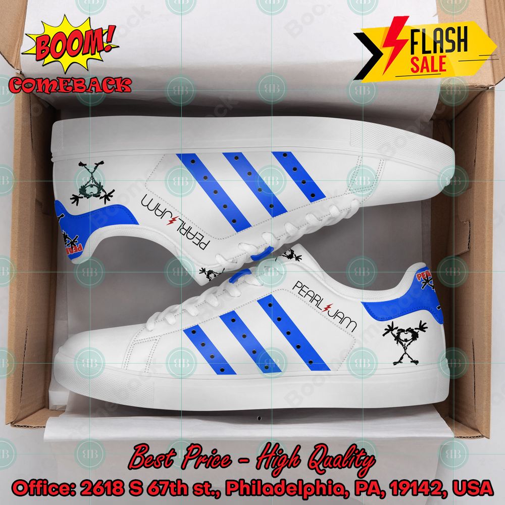 pearl jam rock band blue stripes custom adidas stan smith shoes 1 tTrPc