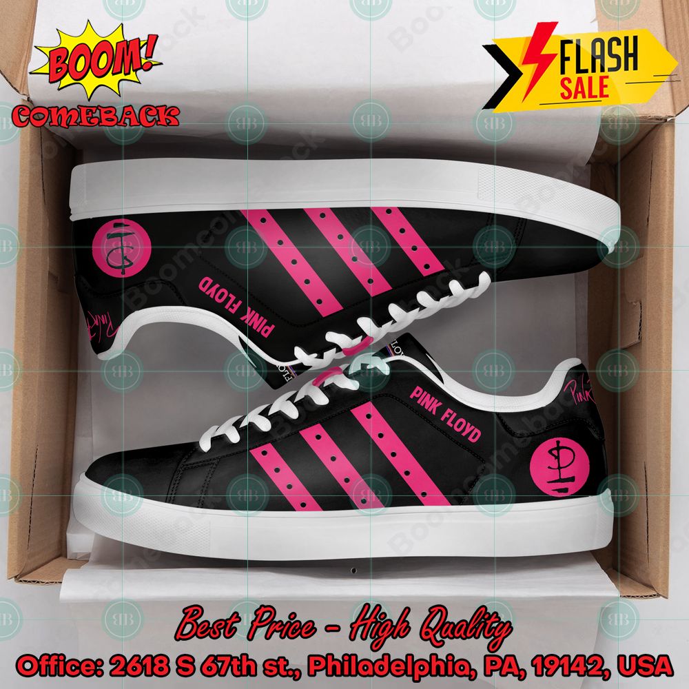 Pink Floyd Rock Band Pink Stripes Style 1 Custom Adidas Stan Smith Shoes