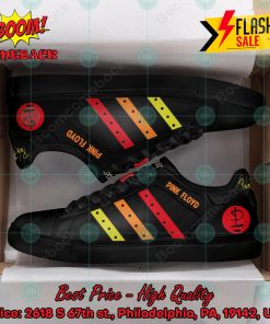 pink floyd rock band red orange yellow stripes custom adidas stan smith shoes 2 O4RRY