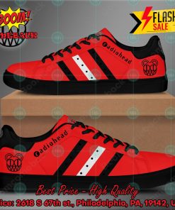 radiohead rock band black and white stripes custom adidas stan smith shoes 2 4XmfS