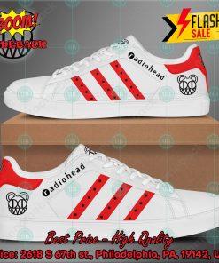 Radiohead Rock Band Red Stripes Style 1 Custom Adidas Stan Smith Shoes
