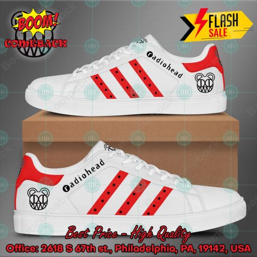 Radiohead Rock Band Red Stripes Style 1 Custom Adidas Stan Smith Shoes