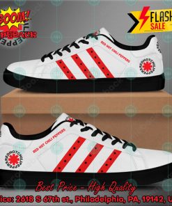 Red Hot Chili Peppers Funk Rock Band Red Stripes Custom Adidas Stan Smith Shoes