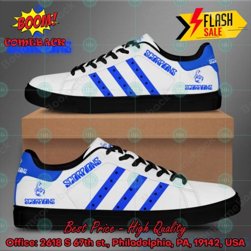 Scorpions Hard Rock Band Blue Stripes Style 1 Custom Adidas Stan Smith Shoes