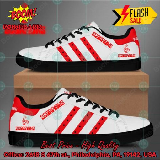 Scorpions Hard Rock Band Red Stripes Style 1 Custom Adidas Stan Smith Shoes