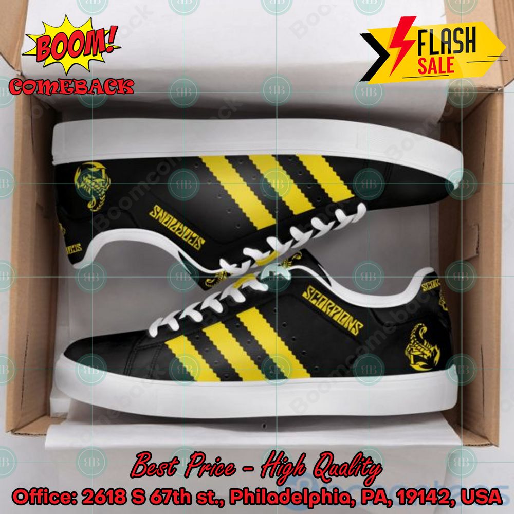 Scorpions Hard Rock Band White Stripes Style 6 Custom Adidas Stan Smith Shoes