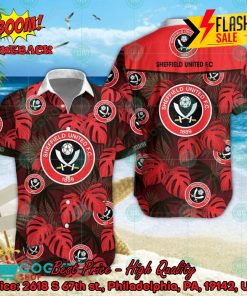 Sheffield United FC Big Logo Tropical Leaves Hawaiian Shirt And Shors