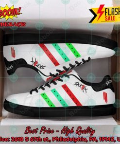 Skrillex Red Green And Green Wrasse Stripes Style 1 Custom Adidas Stan Smith Shoes
