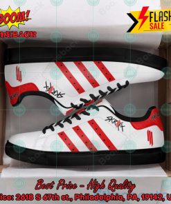 skrillex red stripes style 1 custom adidas stan smith shoes 2 pFDbY