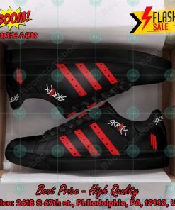 Skrillex Red Stripes Style 2 Custom Adidas Stan Smith Shoes