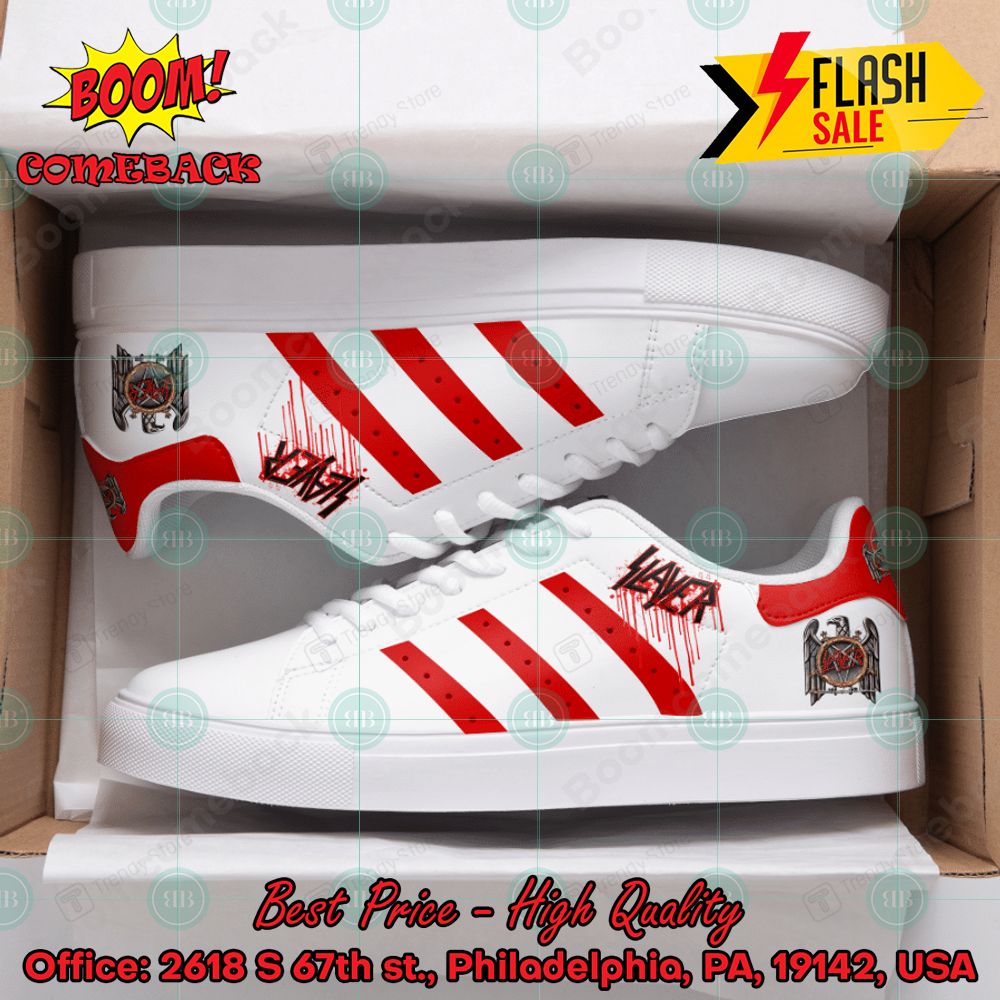 Slayer Metal Band Red Stripes Style 3 Custom Stan Smith Shoes