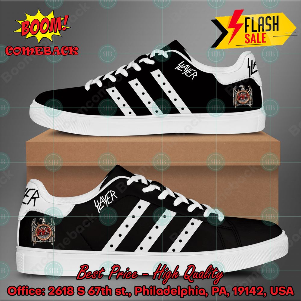 Slayer Metal Band Red Stripes Style 5 Custom Stan Smith Shoes