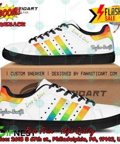 Taylor Swift LGBT Stripes Love Is Love Style 1 Custom Adidas Stan Smith Shoes