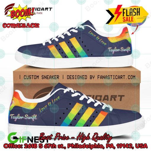 Taylor Swift LGBT Stripes Love Is Love Style 3 Custom Adidas Stan Smith Shoes