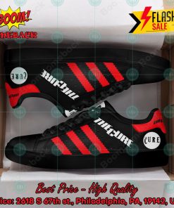 the cure rock band red stripes style 2 custom adidas stan smith shoes 2 ZtADK