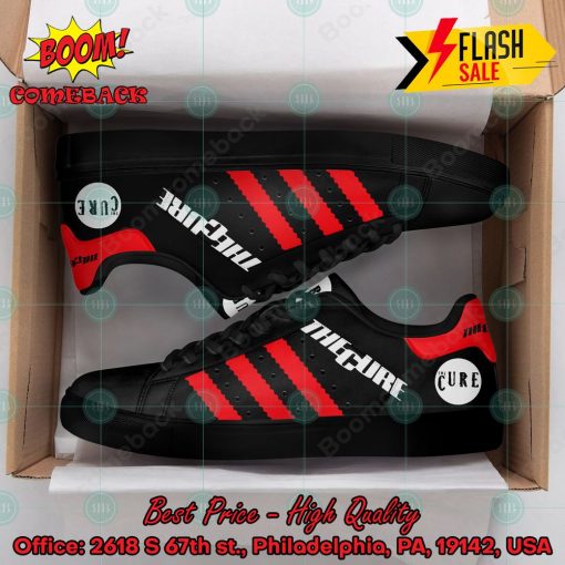 The Cure Rock Band Red Stripes Style 2 Custom Adidas Stan Smith Shoes
