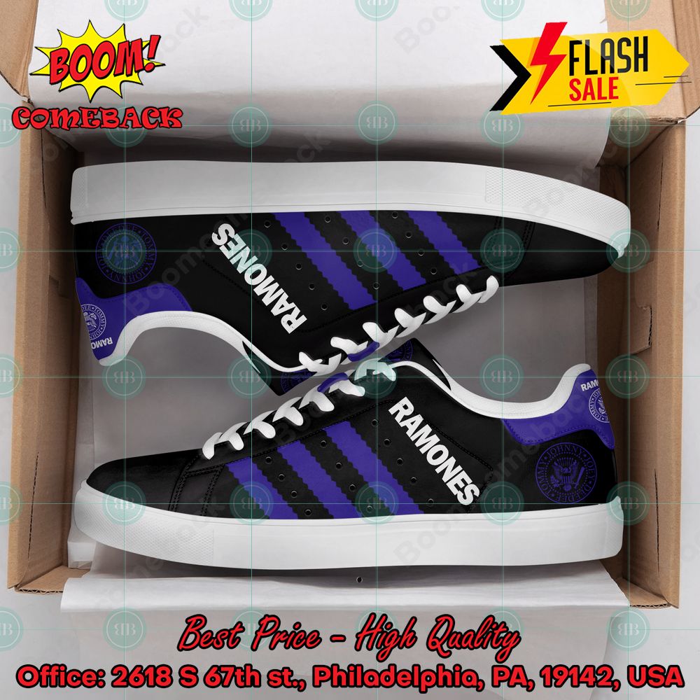 The Ramones Punk Rock Band Black Stripes Custom Stan Smith Shoes