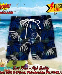 Tottenham Hotspur FC Big Logo Tropical Leaves Hawaiian Shirt And Shors
