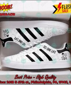 U2 Rock Band Black Stripes Style 1 Custom Adidas Stan Smith Shoes