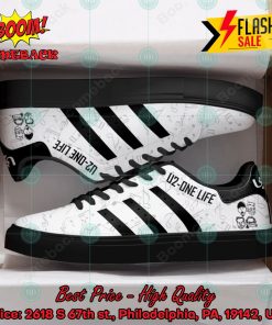 u2 rock band black stripes style 1 custom adidas stan smith shoes 2 0L9Cb