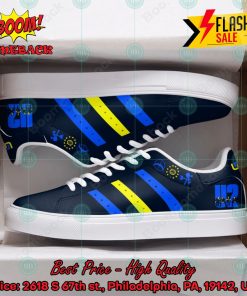 U2 Rock Band Blue And Yellow Stripes Custom Adidas Stan Smith Shoes