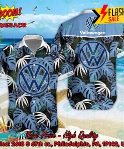 Volkswagen Big Logo Tropical Leaves Hawaiian Shirt And Shorts