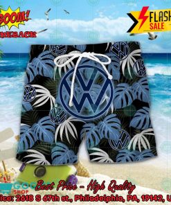 volkswagen big logo tropical leaves hawaiian shirt and shorts 2 yNlKQ