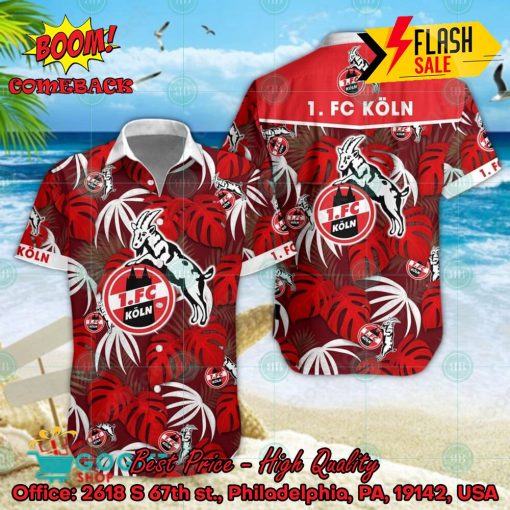 1. FC Koln Big Logo Tropical Leaves Hawaiian Shirt And Shorts